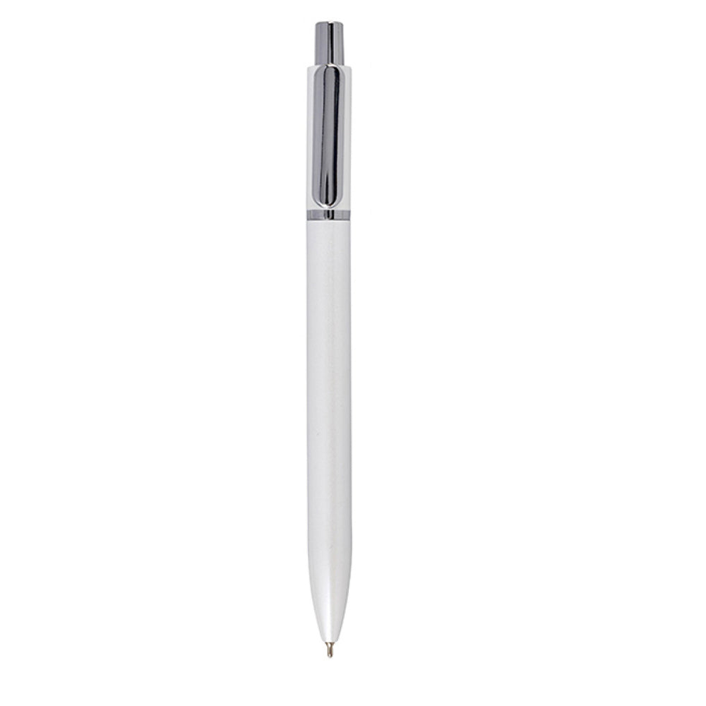 Silver Clip Metal Gel Pen White