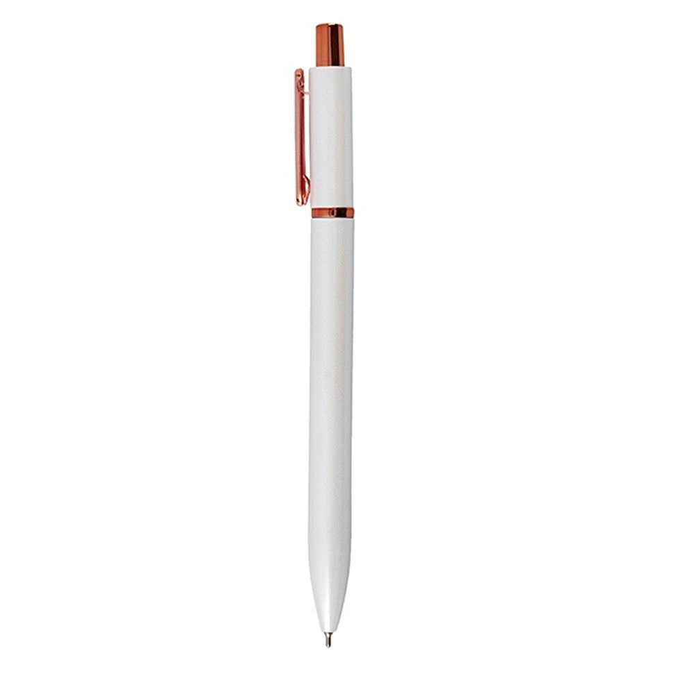 Gold Clip Metal Gel Pen White