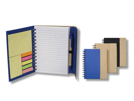 Spiral Notebook with Sticky Notes and Pen