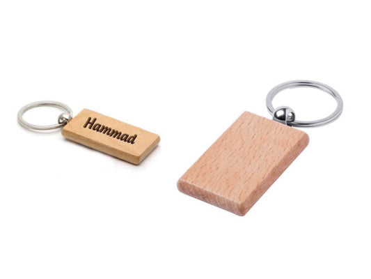 Rectangle Wooden Keychain