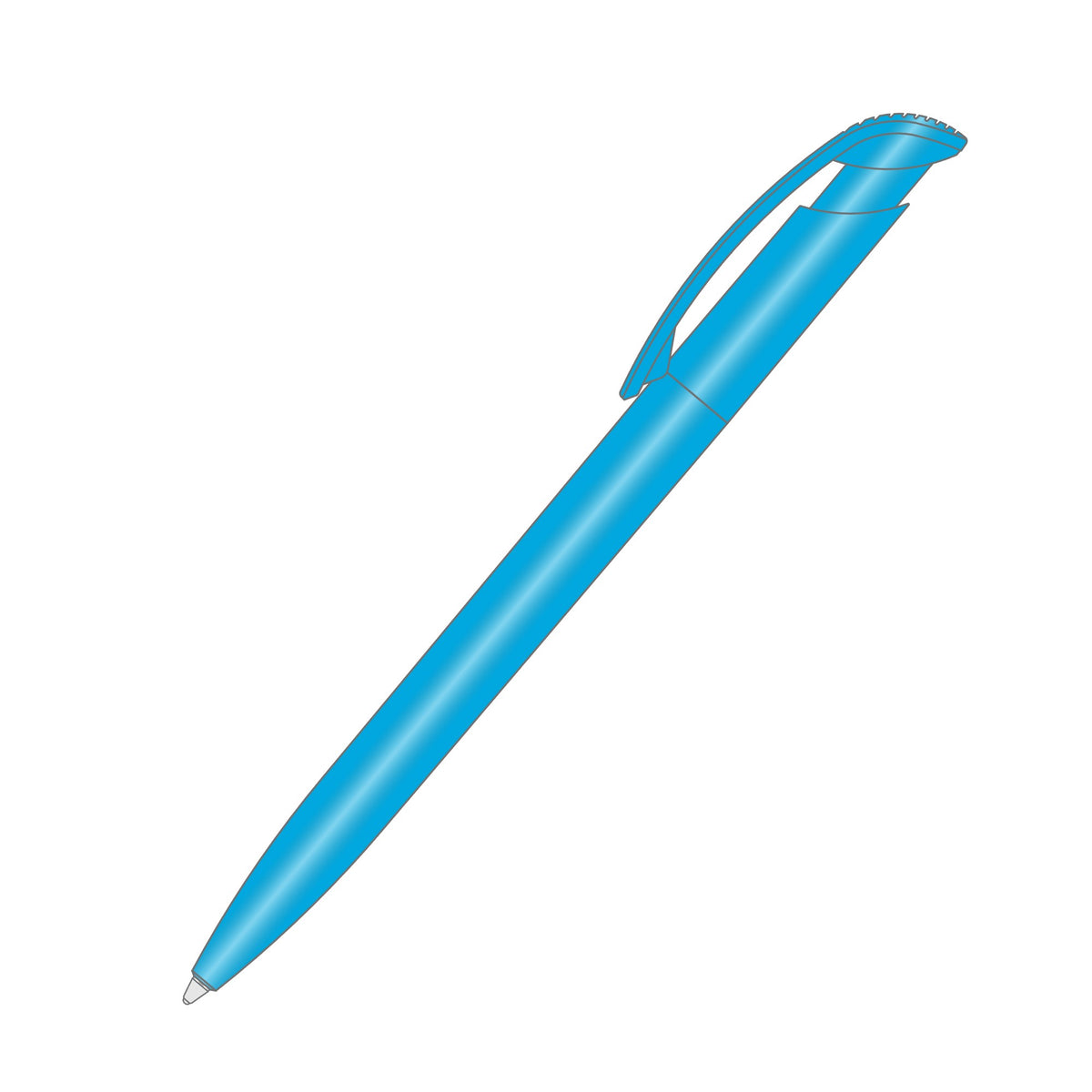 Clear Shiny Pen Light Blue